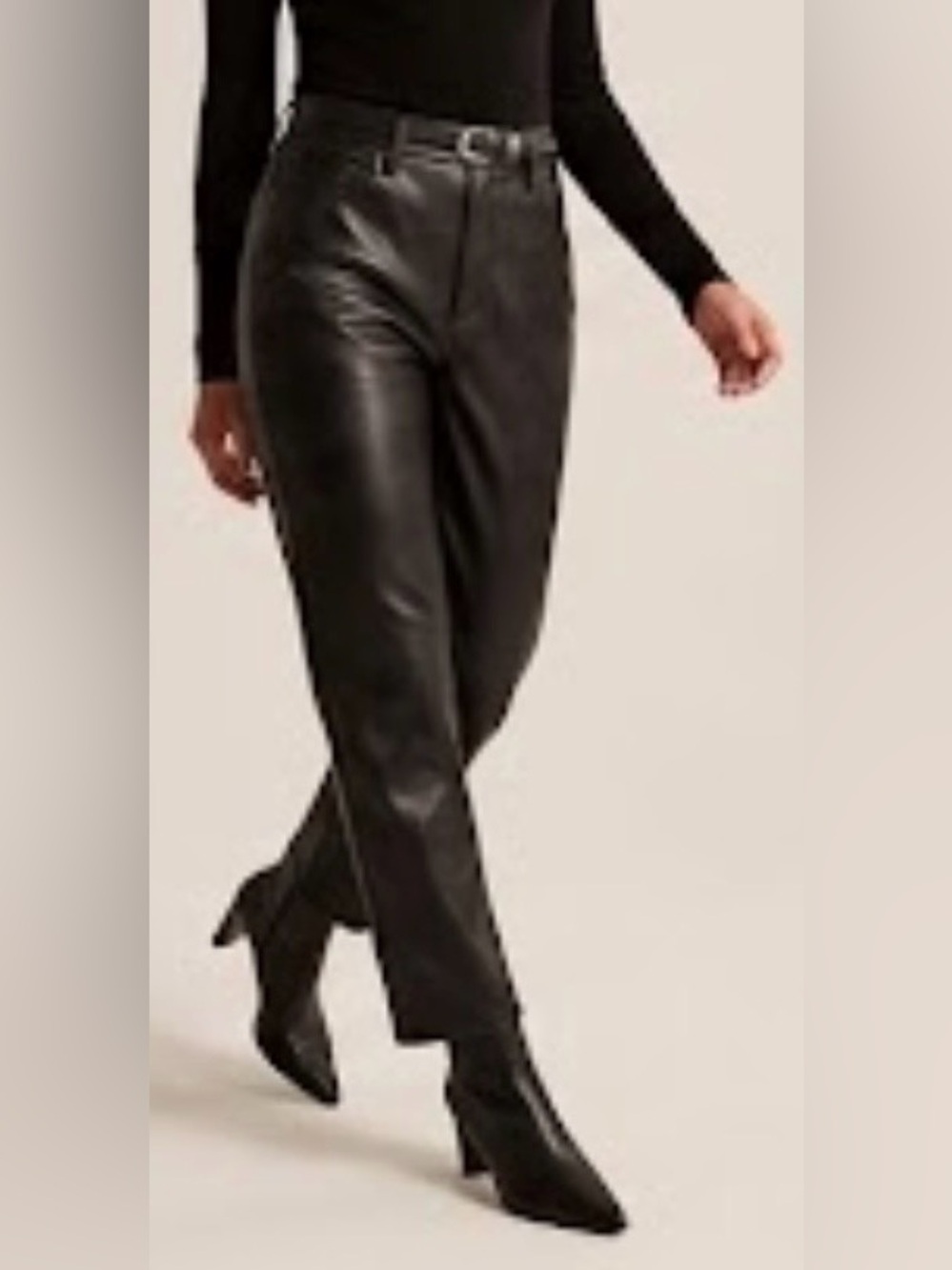 Abercrombie & Fitch Black Faux Leather Skinny Pants